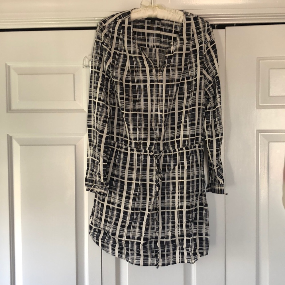 Banana Republic  black and white plaid dress